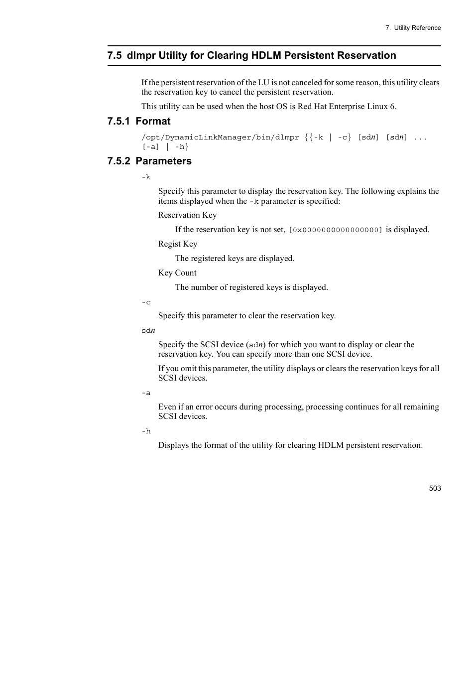 1 format, 2 parameters | HP Hitachi Dynamic Link Manager Software User Manual | Page 527 / 746