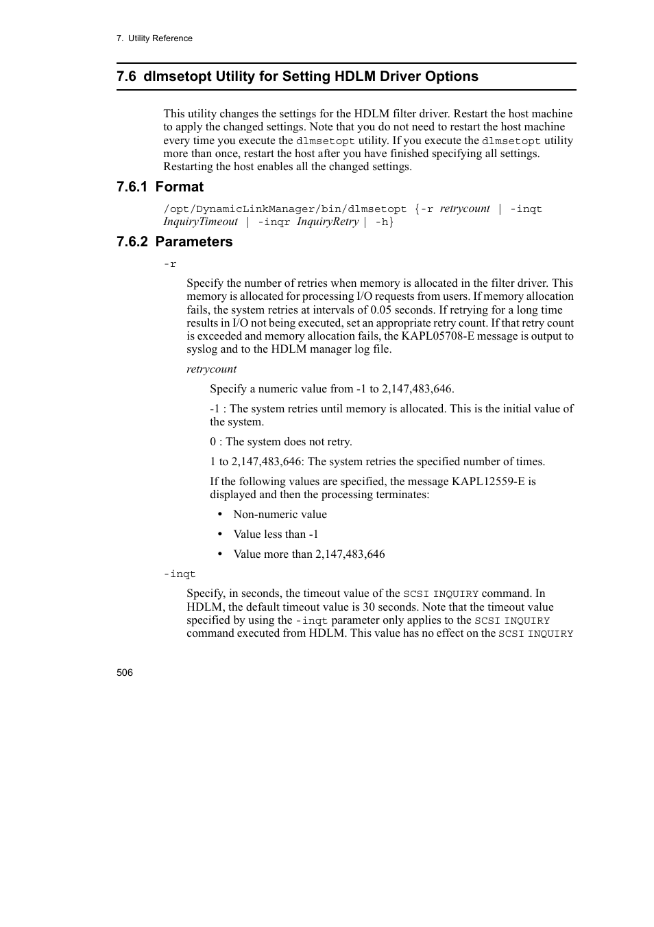 1 format, 2 parameters | HP Hitachi Dynamic Link Manager Software User Manual | Page 530 / 746