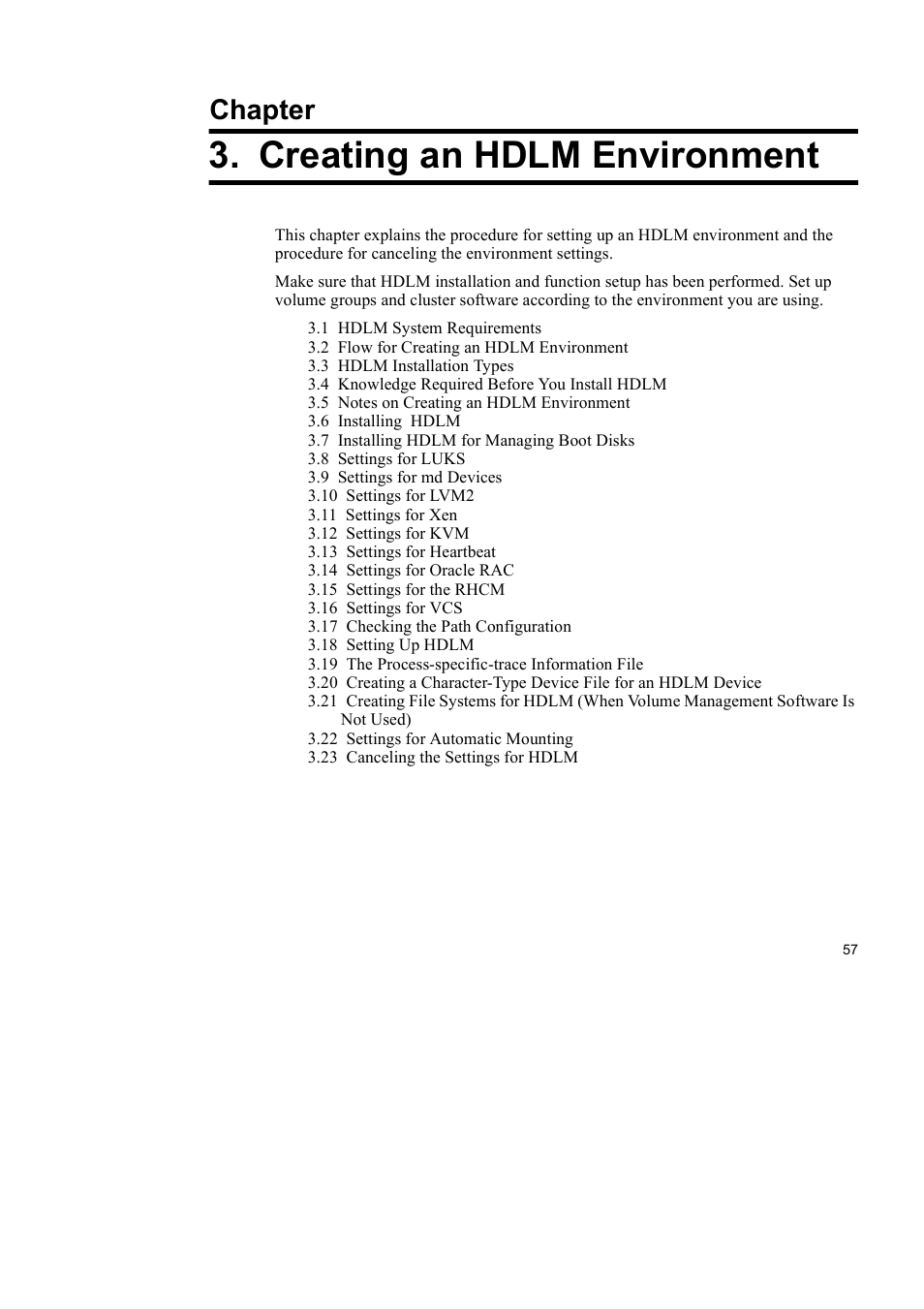 Creating an hdlm environment, Chapter | HP Hitachi Dynamic Link Manager Software User Manual | Page 81 / 746