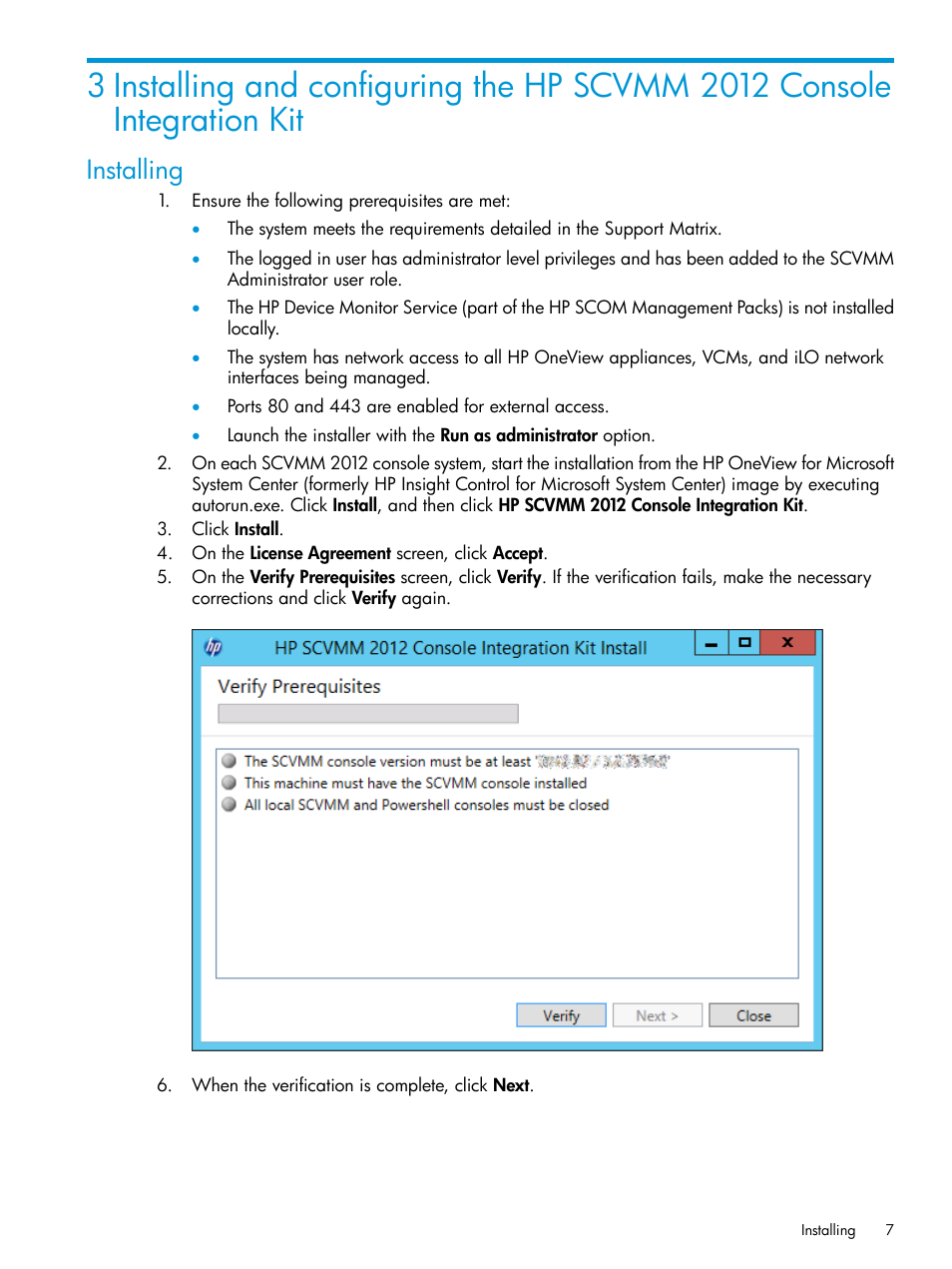 Installing | HP OneView for Microsoft System Center User Manual | Page 7 / 29