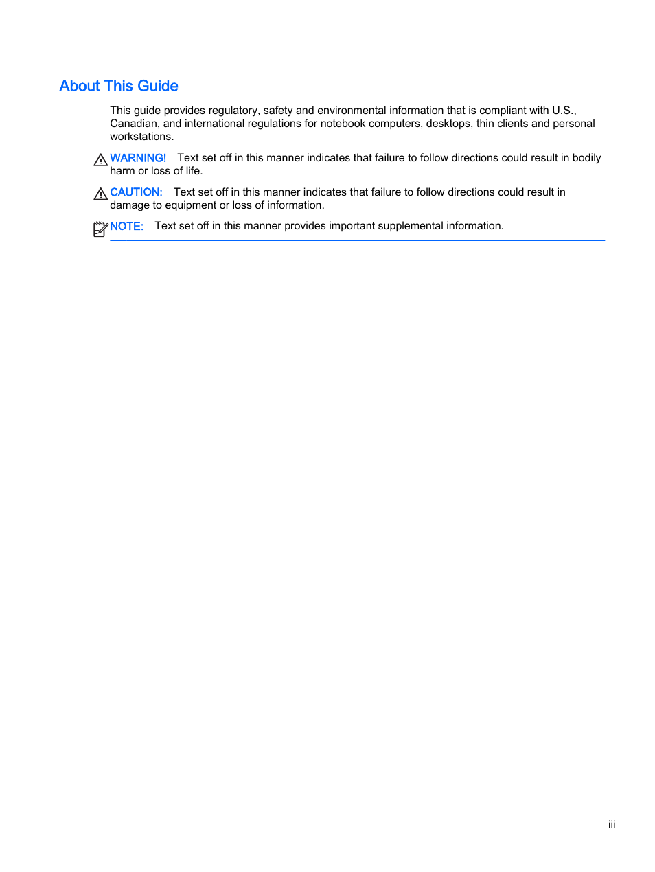About this guide | HP 18-5021 All-in-One Desktop PC User Manual | Page 3 / 61