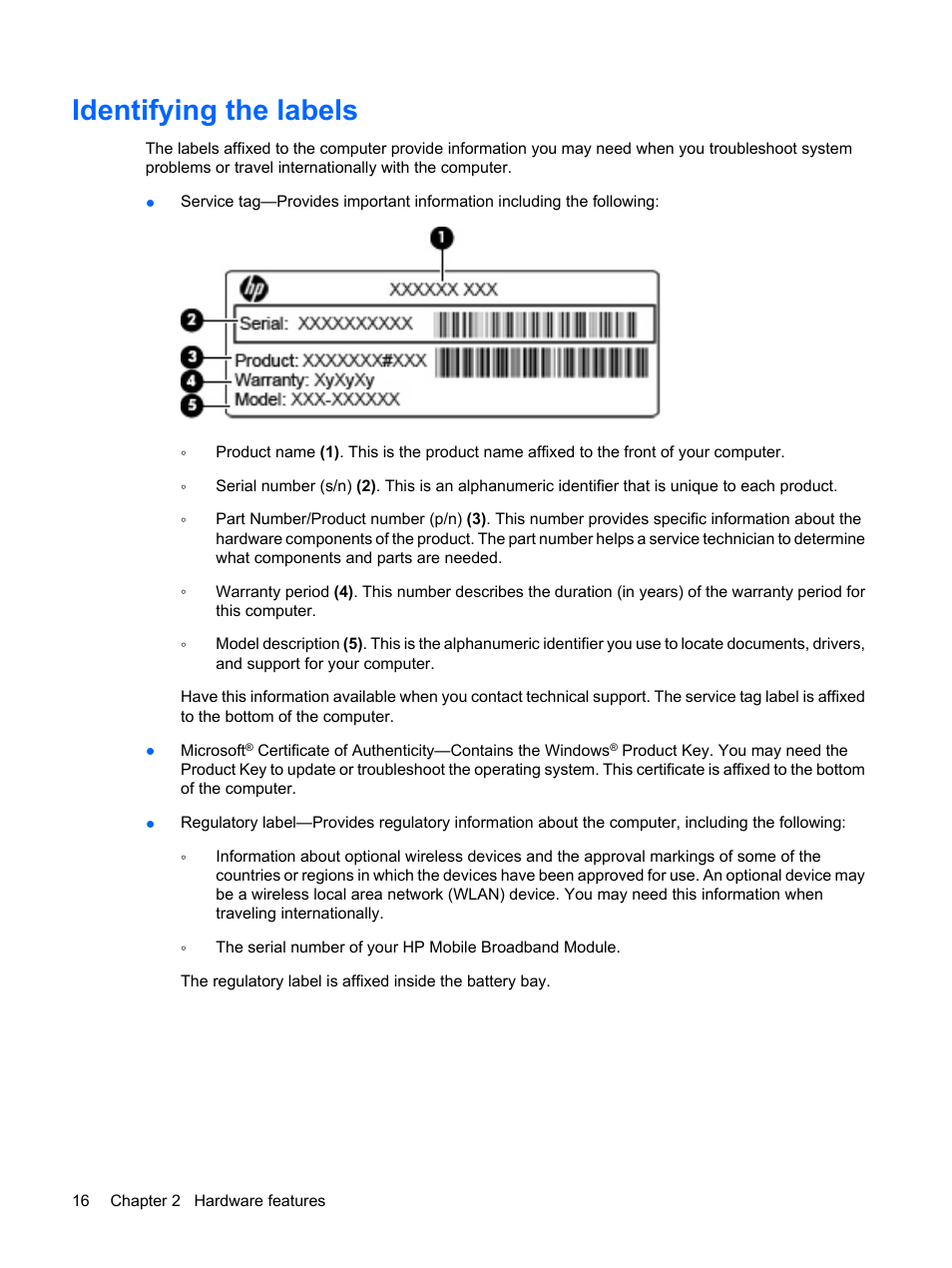 Identifying the labels | HP Pavilion dm1-2001au Entertainment Notebook PC User Manual | Page 26 / 113