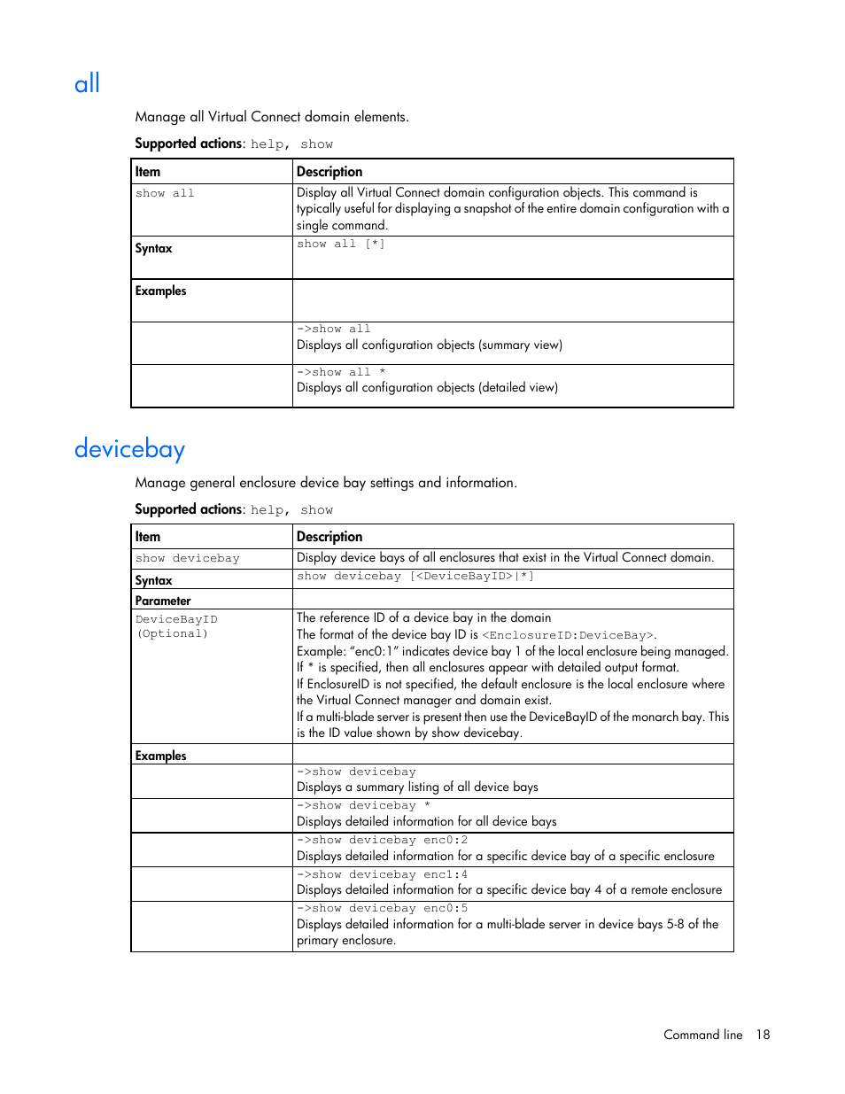 Devicebay | HP Virtual Connect 4Gb Fibre Channel Module for c-Class BladeSystem User Manual | Page 18 / 131