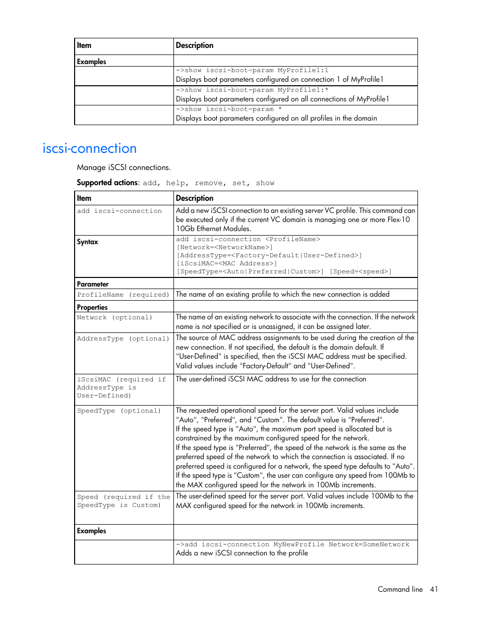 Iscsi-connection | HP Virtual Connect 4Gb Fibre Channel Module for c-Class BladeSystem User Manual | Page 41 / 131