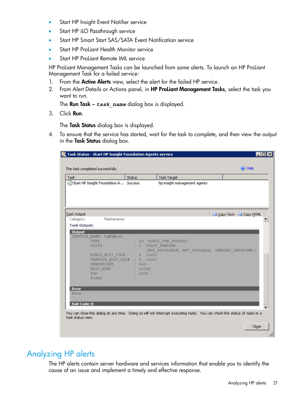 Analyzing hp alerts | HP OneView for Microsoft System Center User Manual | Page 21 / 95