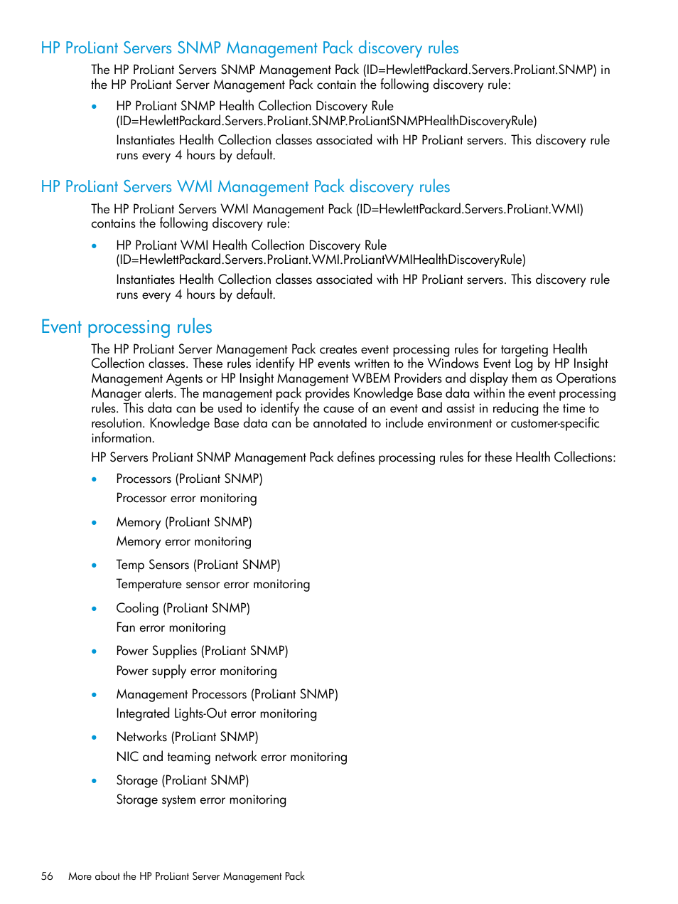 Event processing rules | HP OneView for Microsoft System Center User Manual | Page 56 / 95