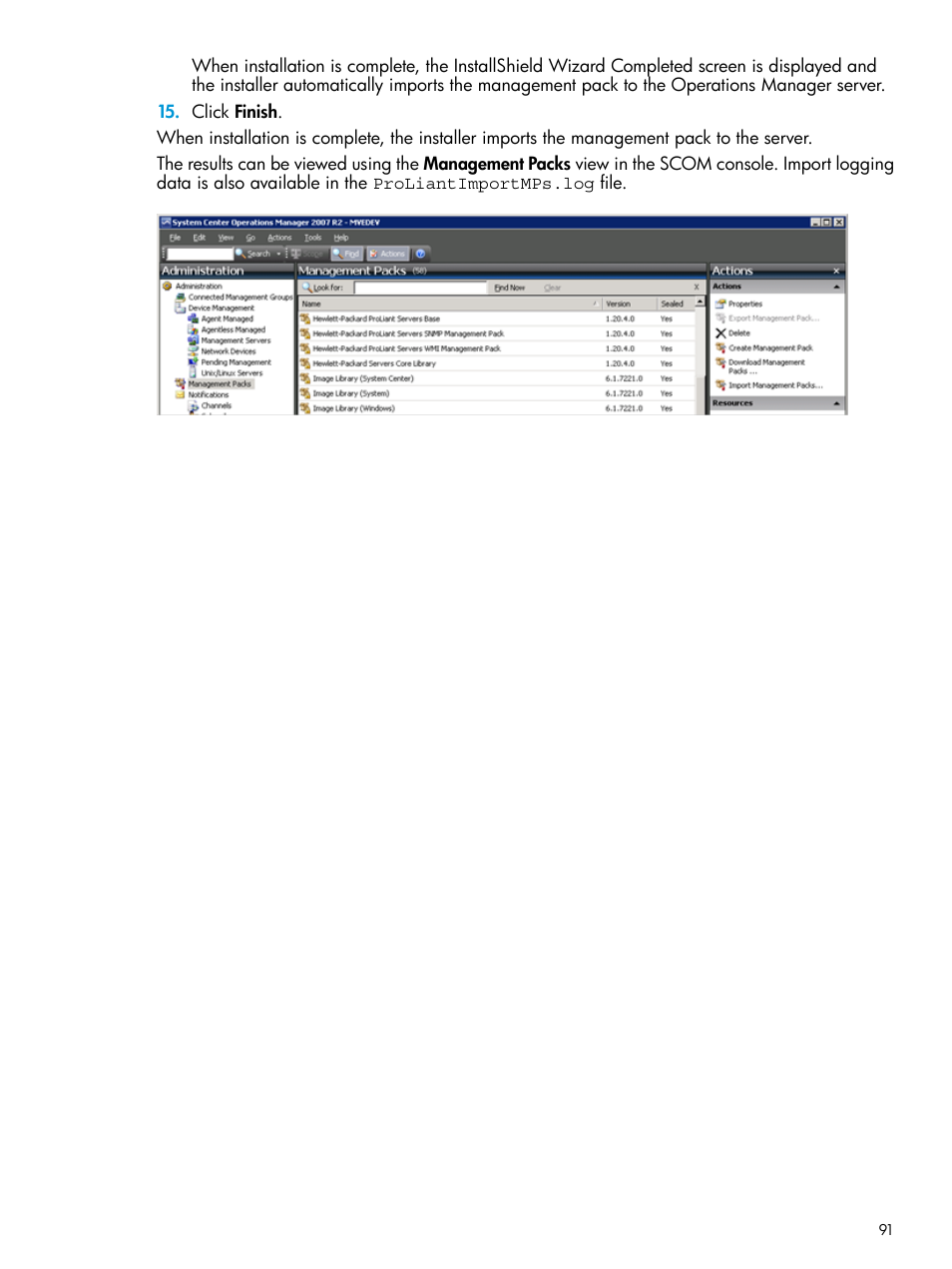 HP OneView for Microsoft System Center User Manual | Page 91 / 95
