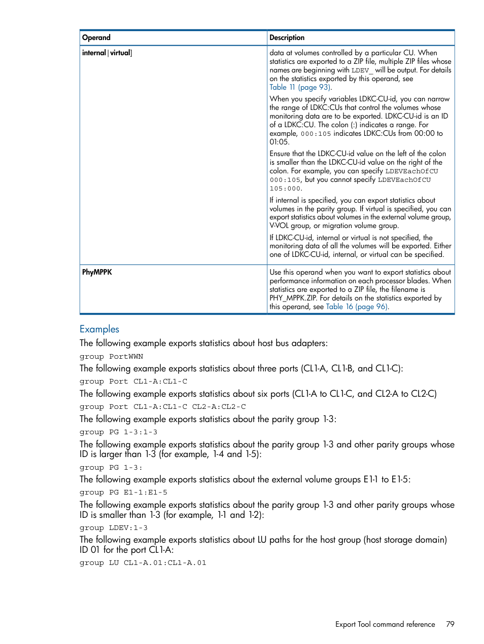 Examples | HP XP P9500 Storage User Manual | Page 79 / 157