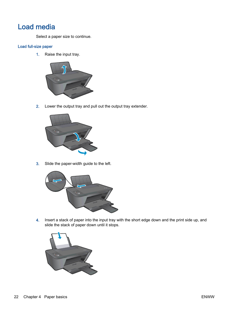 Load media | HP Deskjet 1513 All-in-One Printer User Manual | Page 26 / 90