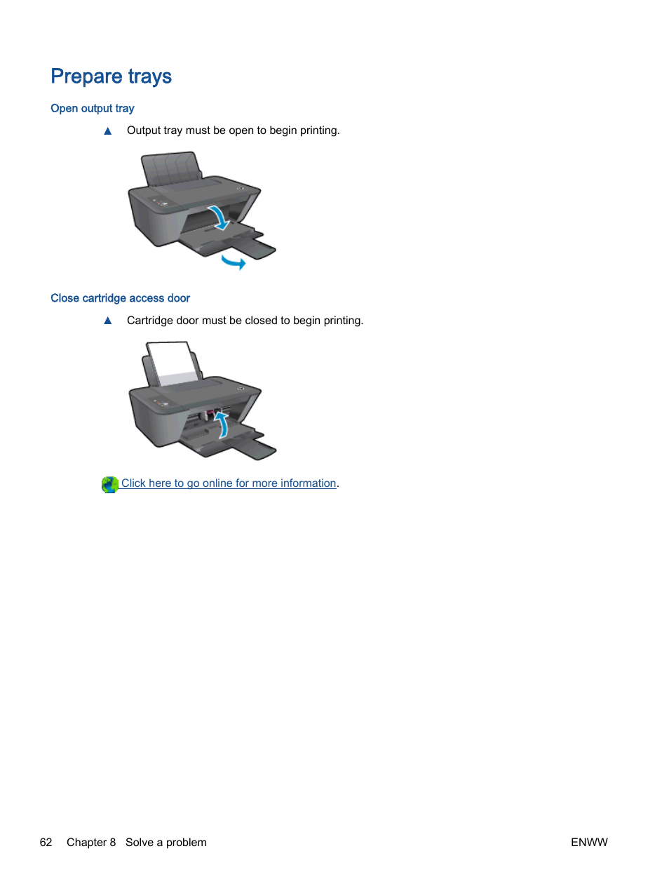 Prepare trays | HP Deskjet 1513 All-in-One Printer User Manual | Page 66 / 90