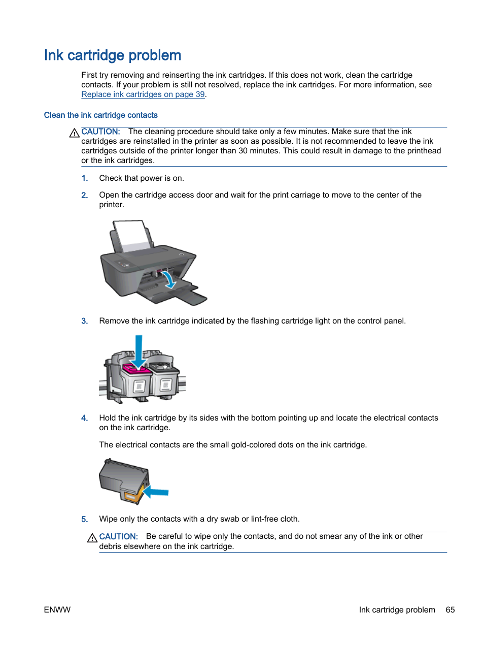 Ink cartridge problem | HP Deskjet 1513 All-in-One Printer User Manual | Page 69 / 90