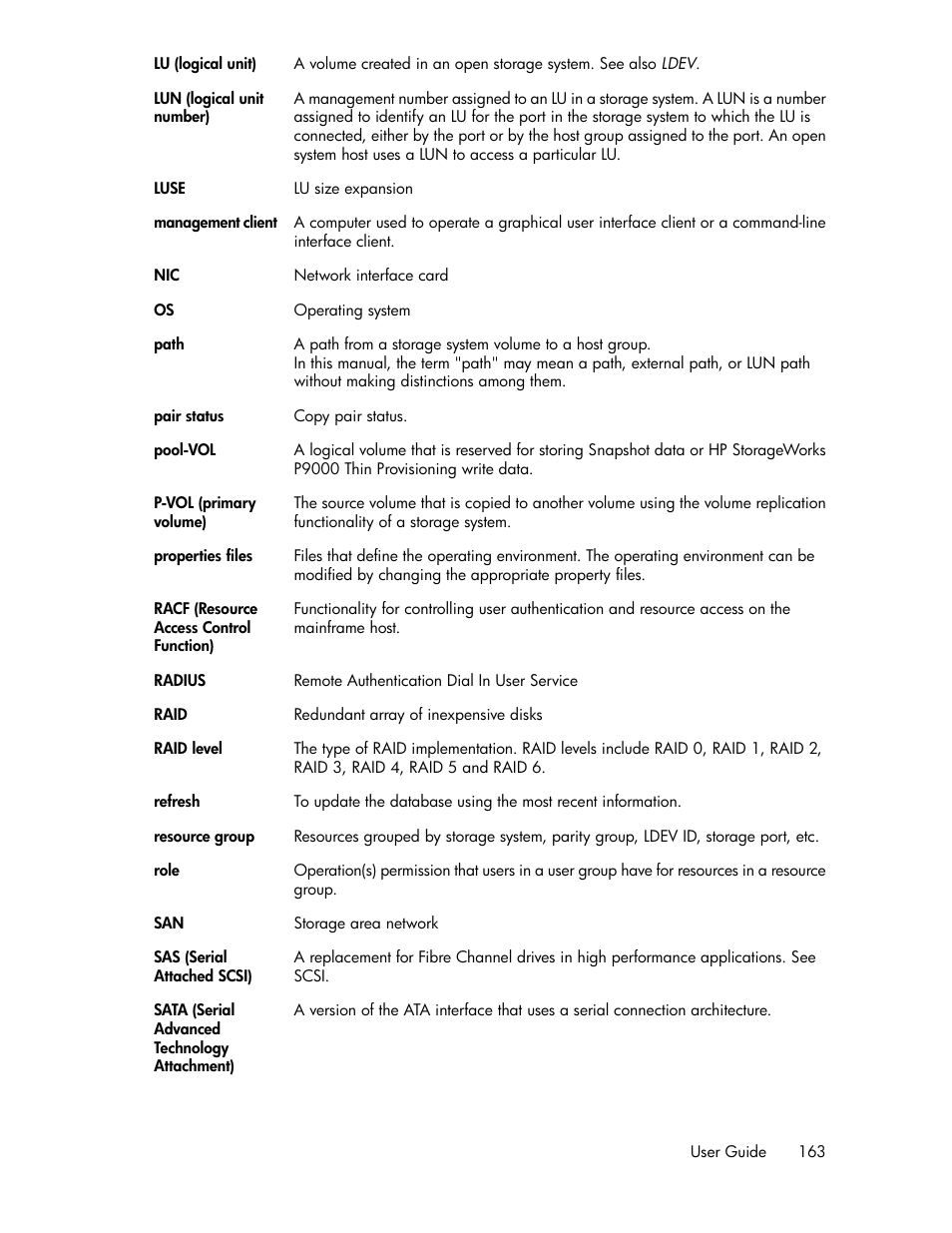 HP XP P9000 Command View Advanced Edition Software User Manual | Page 163 / 170