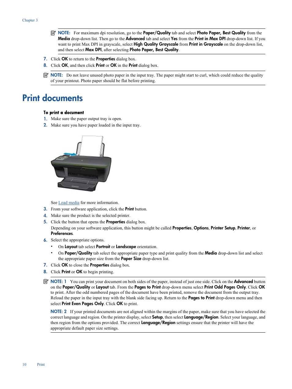 Print documents | HP Deskjet 3050A User Manual | Page 12 / 58