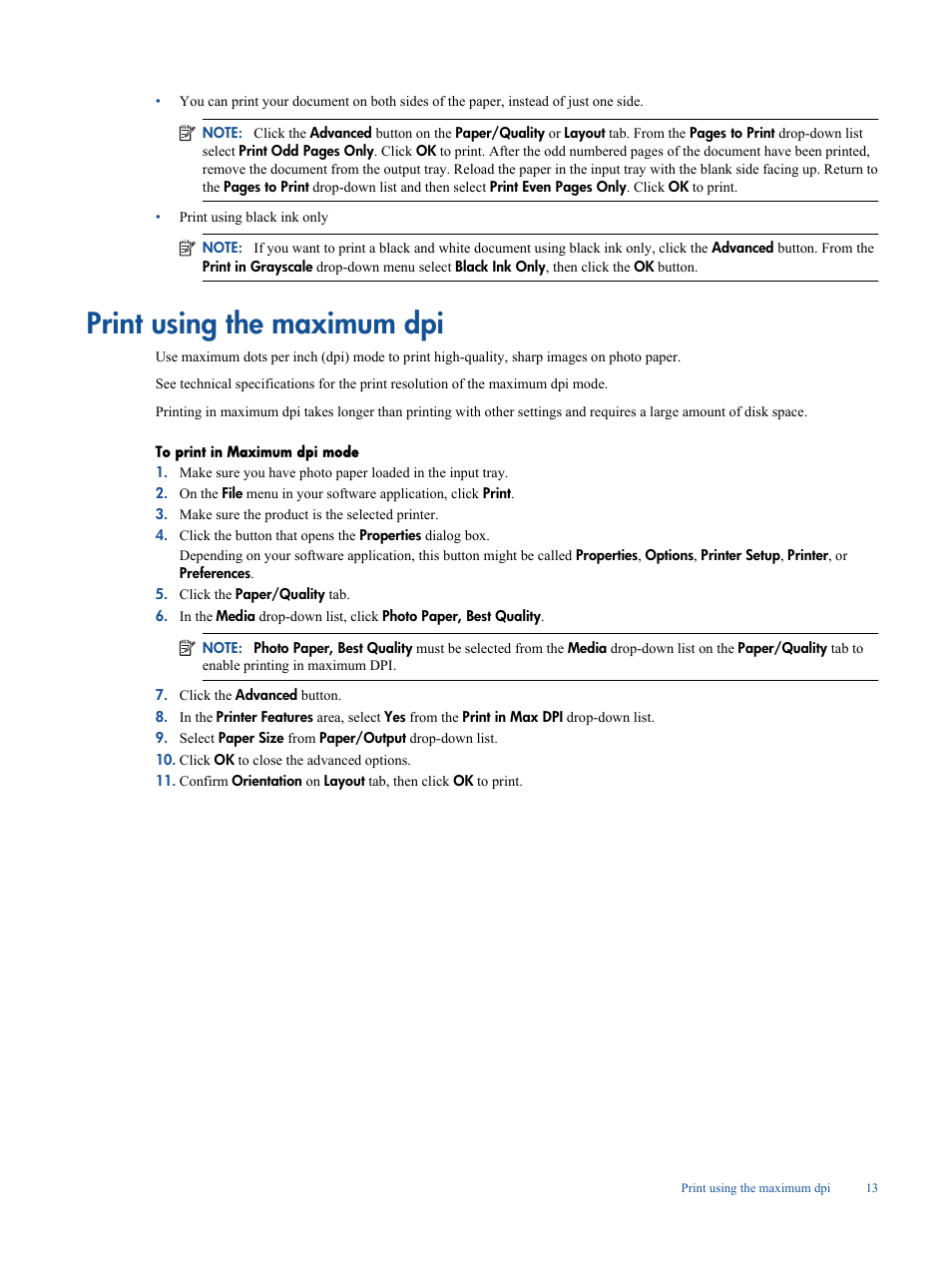 Print using the maximum dpi | HP Deskjet 3050A User Manual | Page 15 / 58