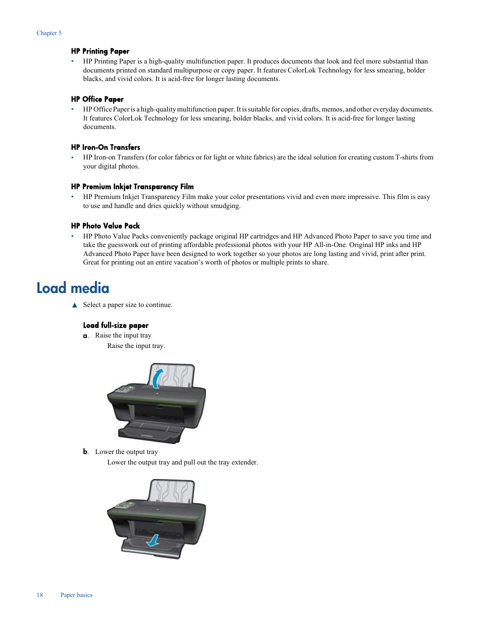 Load media | HP Deskjet 3050A User Manual | Page 20 / 58