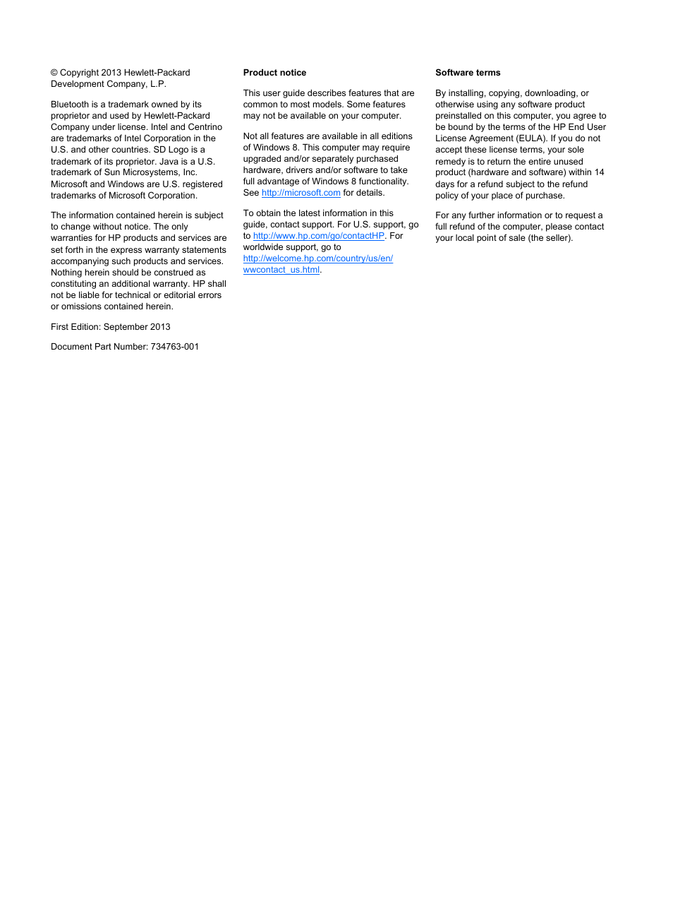 HP ProBook 655 G1 Notebook PC User Manual | Page 2 / 106