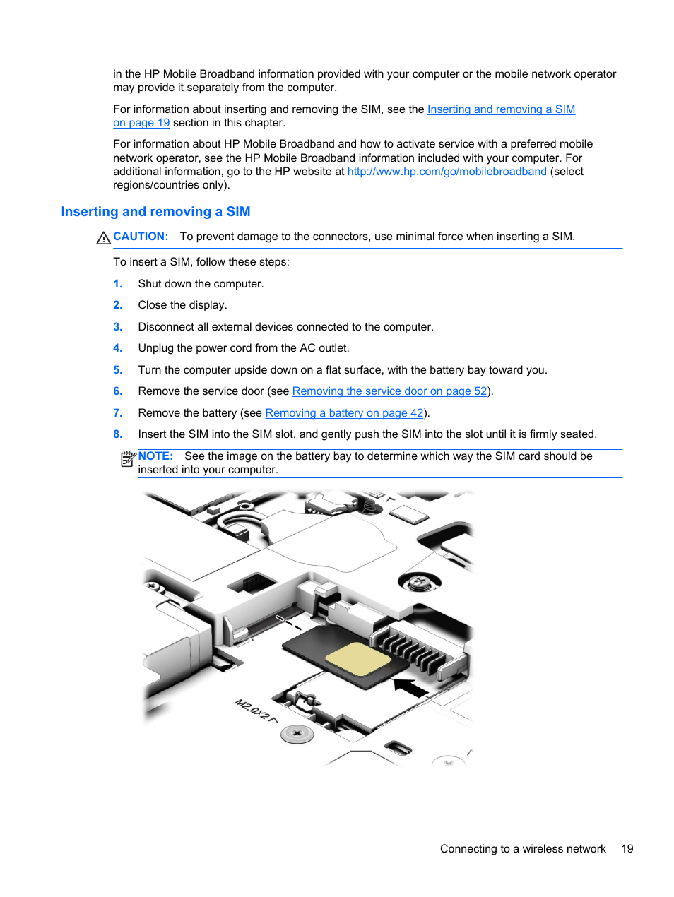 Inserting and removing a sim | HP ProBook 655 G1 Notebook PC User Manual | Page 29 / 106