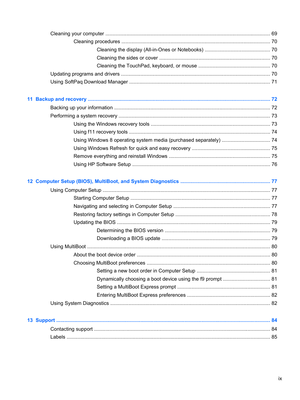 HP ProBook 655 G1 Notebook PC User Manual | Page 9 / 106