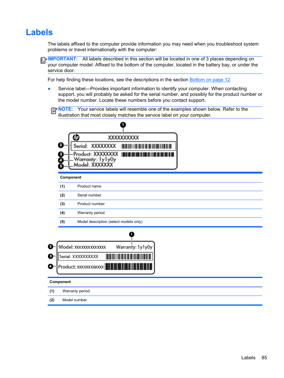 Labels | HP ProBook 655 G1 Notebook PC User Manual | Page 95 / 106