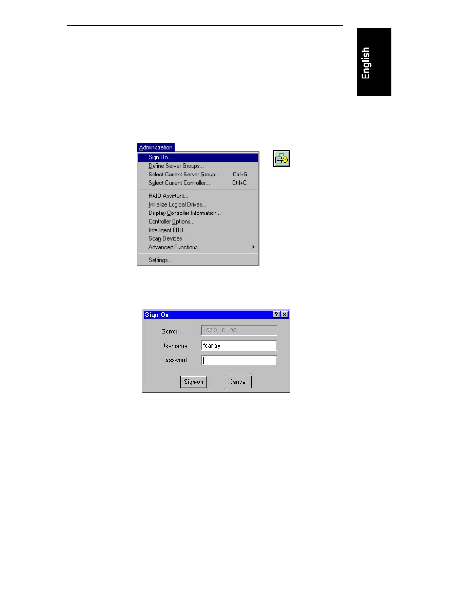 Signing on | HP Netserver L Server series User Manual | Page 37 / 174