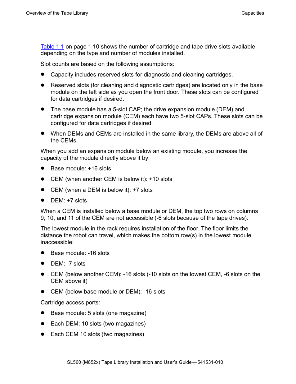 Capacities | HP Integrity NonStop H-Series User Manual | Page 17 / 76