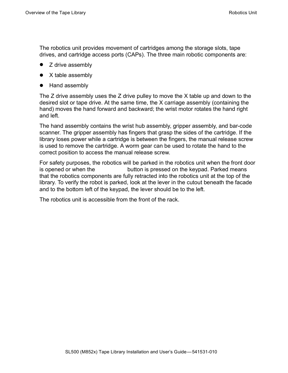 Robotics unit | HP Integrity NonStop H-Series User Manual | Page 19 / 76