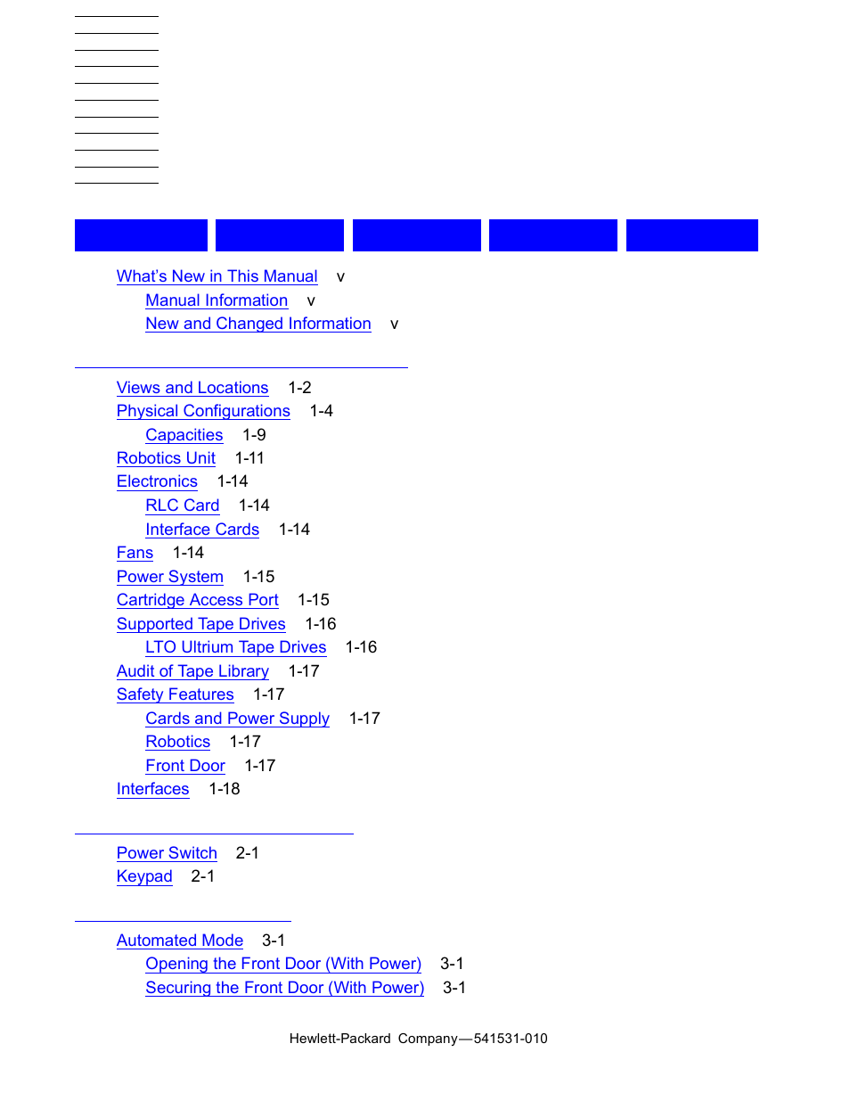 Overview of the tape library, Controls and indicators, Library operation | HP Integrity NonStop H-Series User Manual | Page 3 / 76