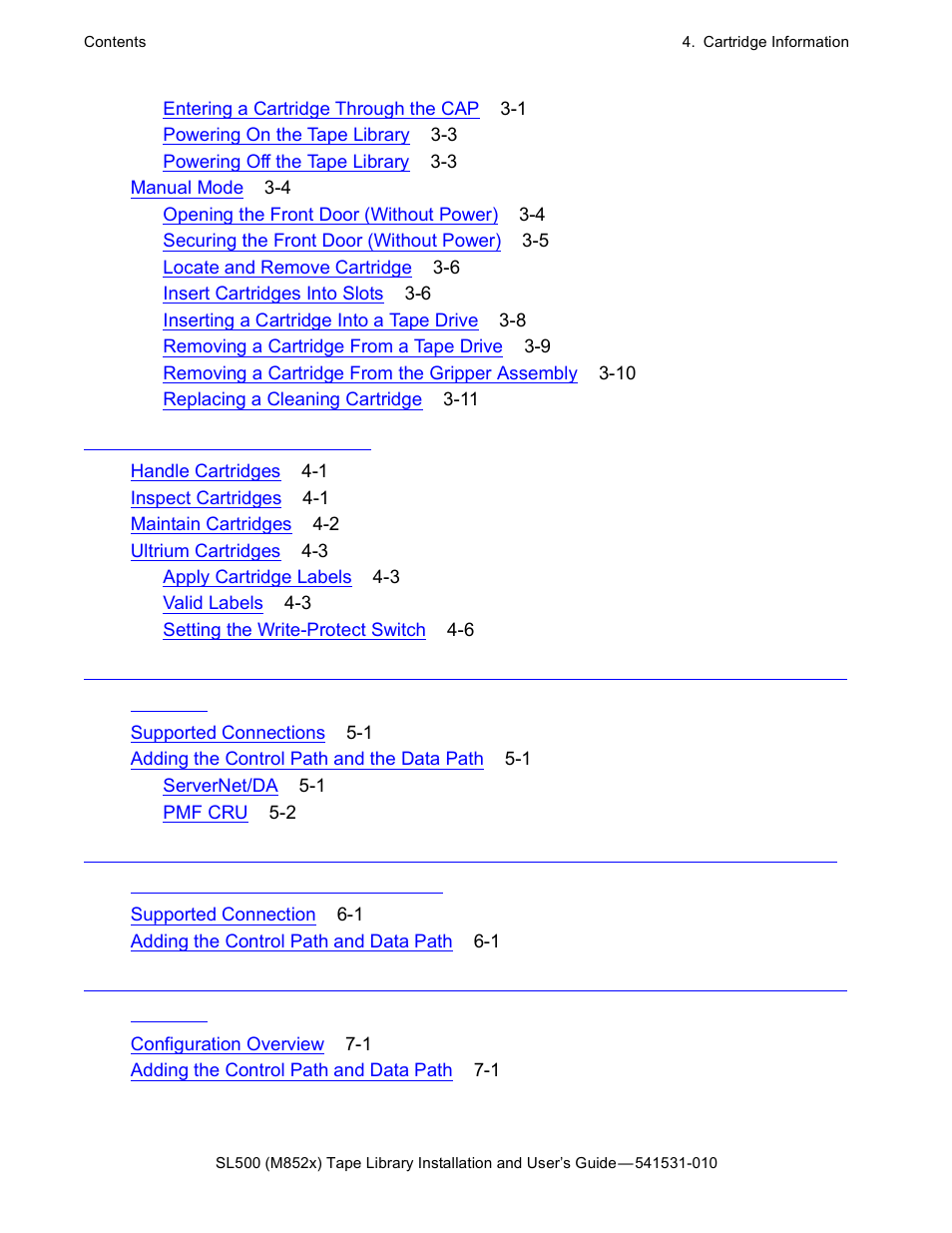 Cartridge information | HP Integrity NonStop H-Series User Manual | Page 4 / 76