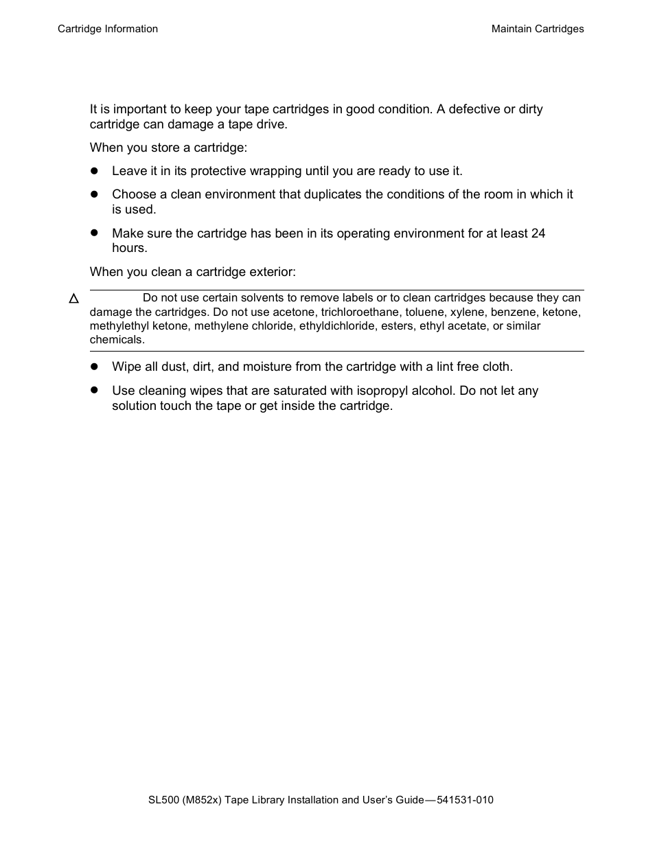 Maintain cartridges | HP Integrity NonStop H-Series User Manual | Page 44 / 76