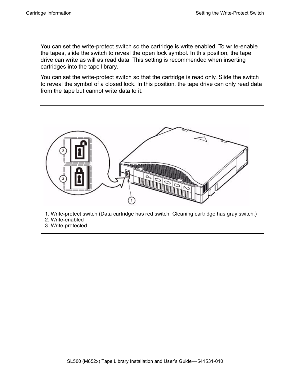 Setting the write-protect switch, Figure 4-4, Write-protect switch | HP Integrity NonStop H-Series User Manual | Page 48 / 76