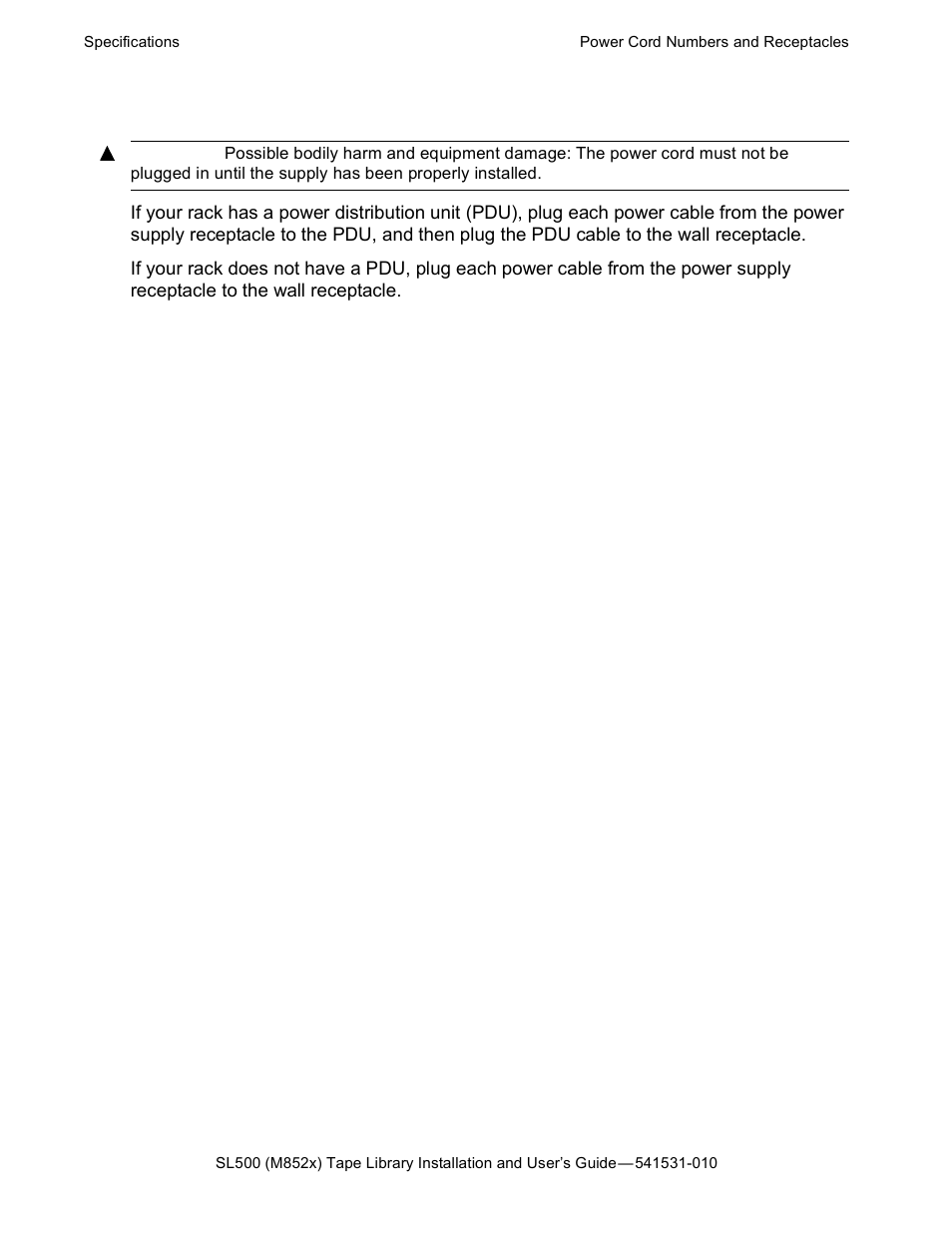 Installing the power cords | HP Integrity NonStop H-Series User Manual | Page 61 / 76