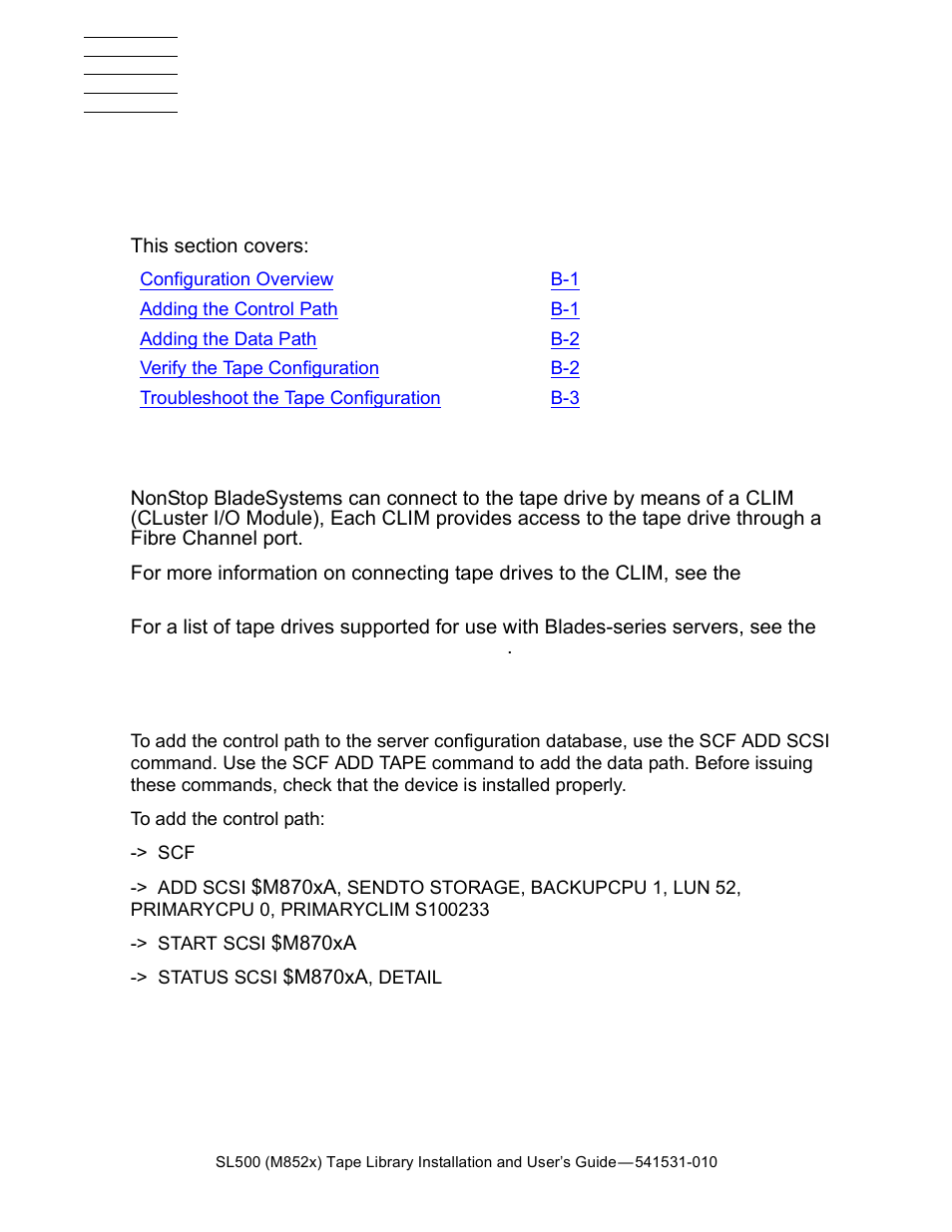 Configuration overview, Adding the control path, Bladesystem server | HP Integrity NonStop H-Series User Manual | Page 65 / 76
