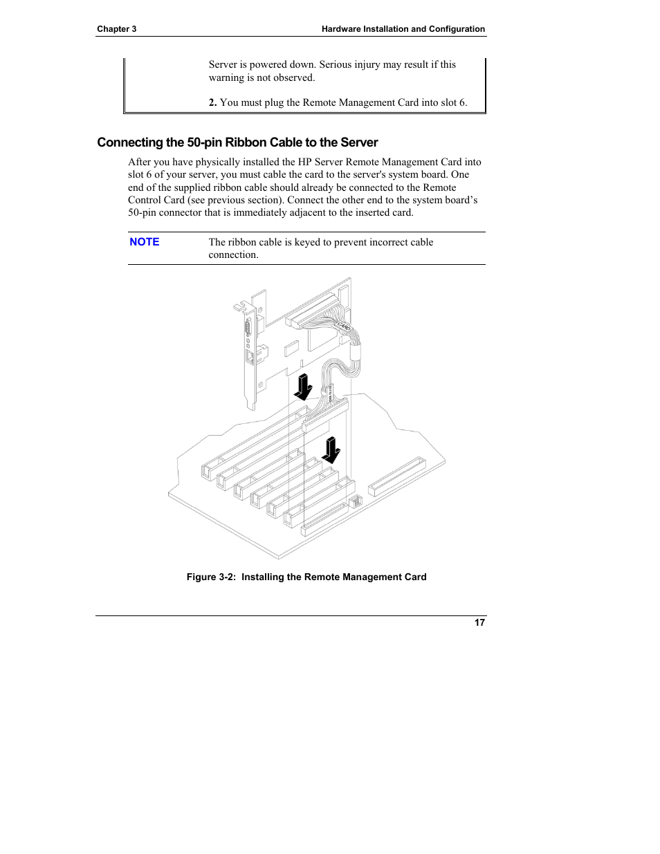 Connecting the 50-pin ribbon cable to the server | HP Server tc3100 series User Manual | Page 23 / 121