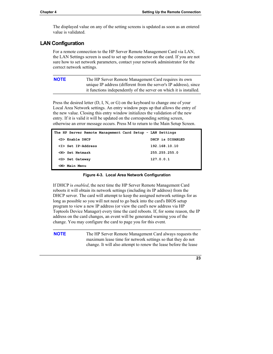 Lan configuration | HP Server tc3100 series User Manual | Page 29 / 121