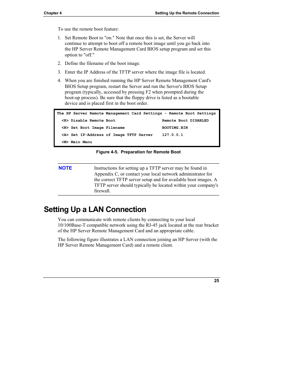 Setting up a lan connection | HP Server tc3100 series User Manual | Page 31 / 121