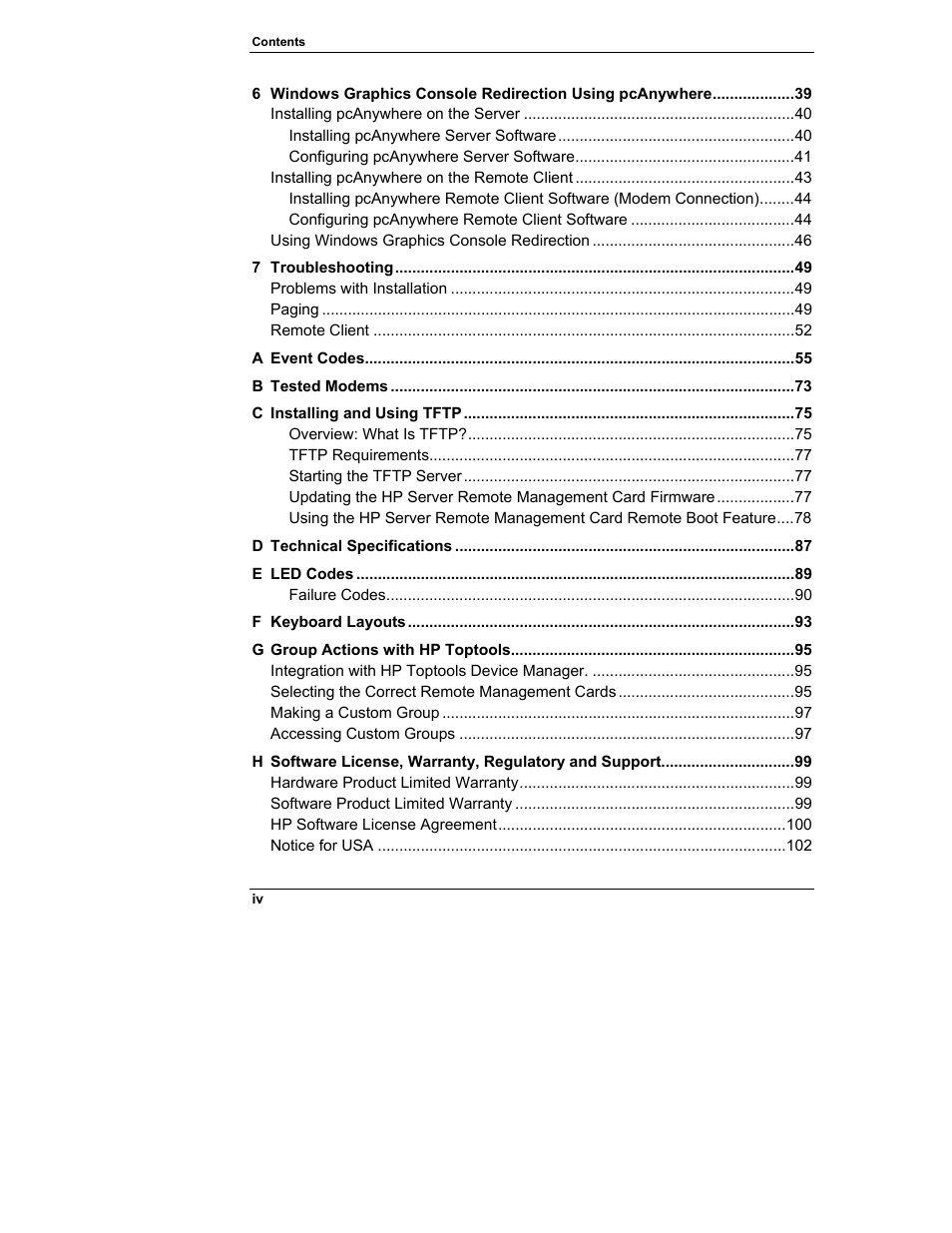HP Server tc3100 series User Manual | Page 4 / 121