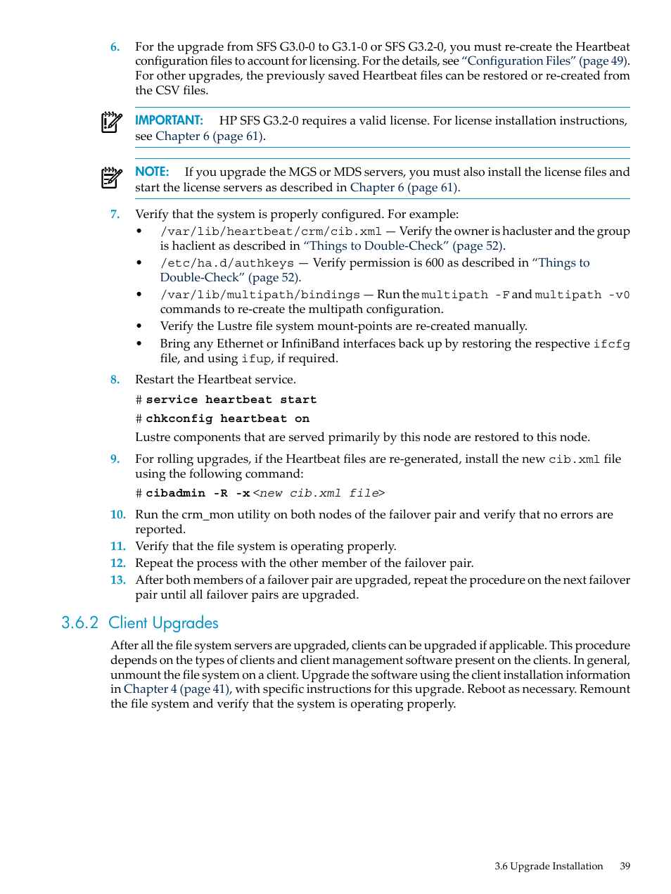 2 client upgrades | HP StorageWorks Scalable File Share User Manual | Page 39 / 84