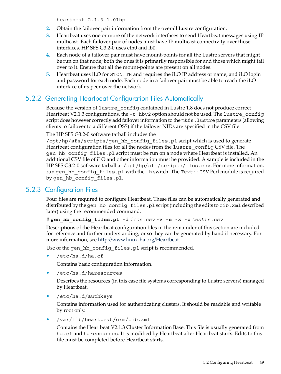 3 configuration files | HP StorageWorks Scalable File Share User Manual | Page 49 / 84