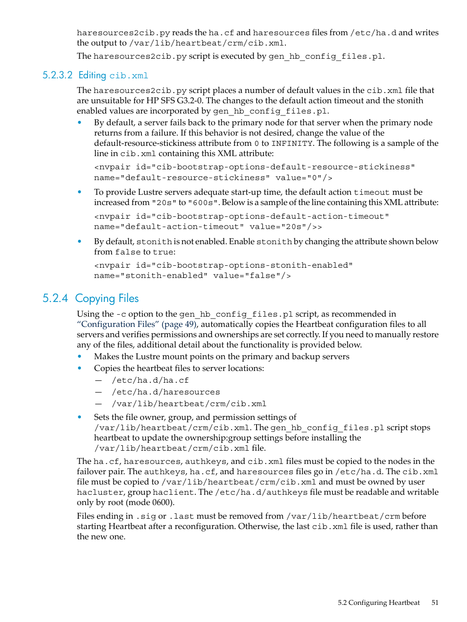 2 editing cib.xml, 4 copying files | HP StorageWorks Scalable File Share User Manual | Page 51 / 84