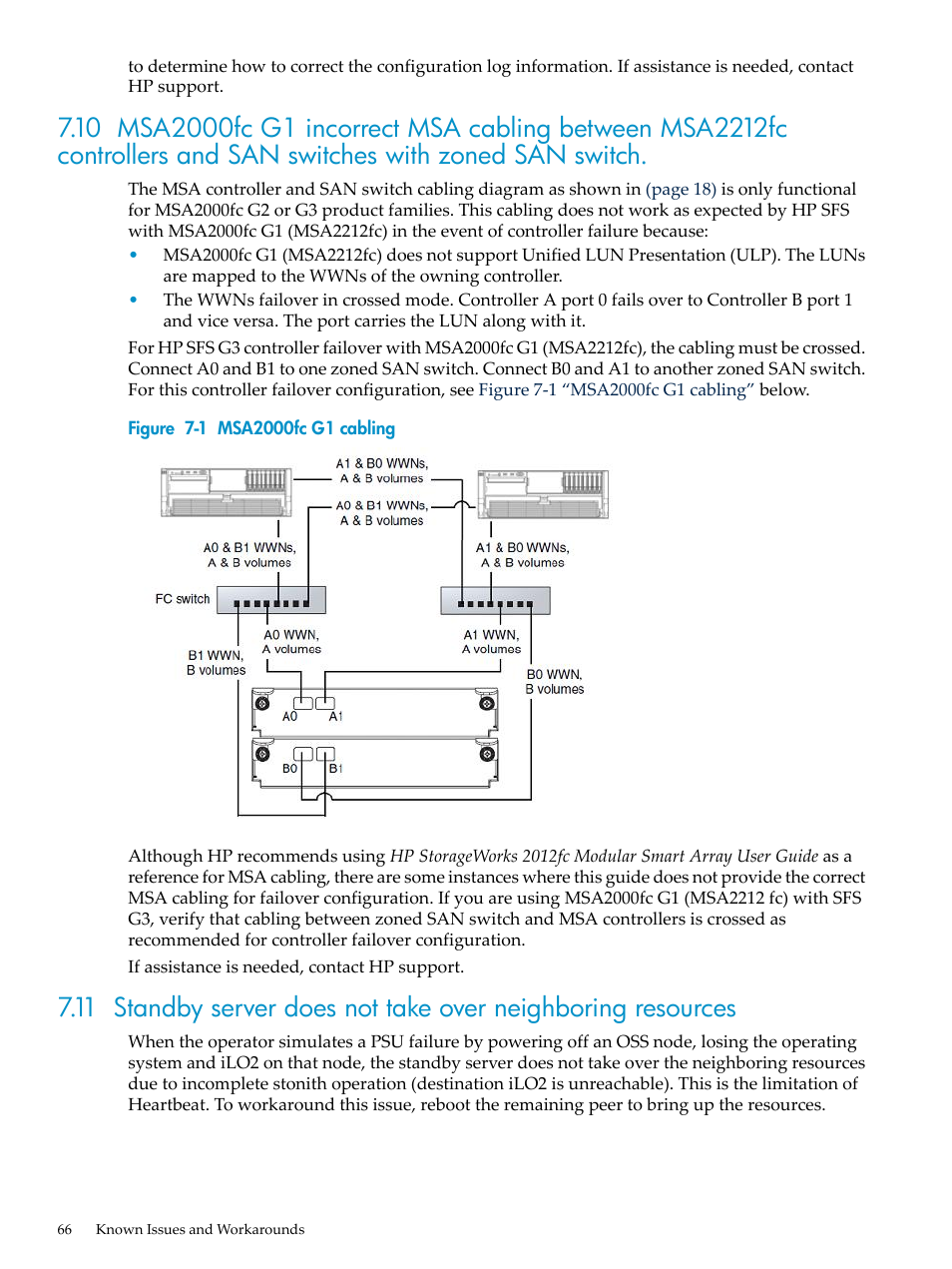 Msa2000fc g1 cabling | HP StorageWorks Scalable File Share User Manual | Page 66 / 84