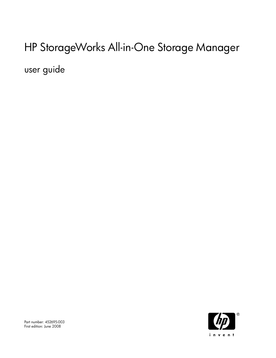 HP StorageWorks All-in-One SB600c Storage Blade User Manual | 80 pages