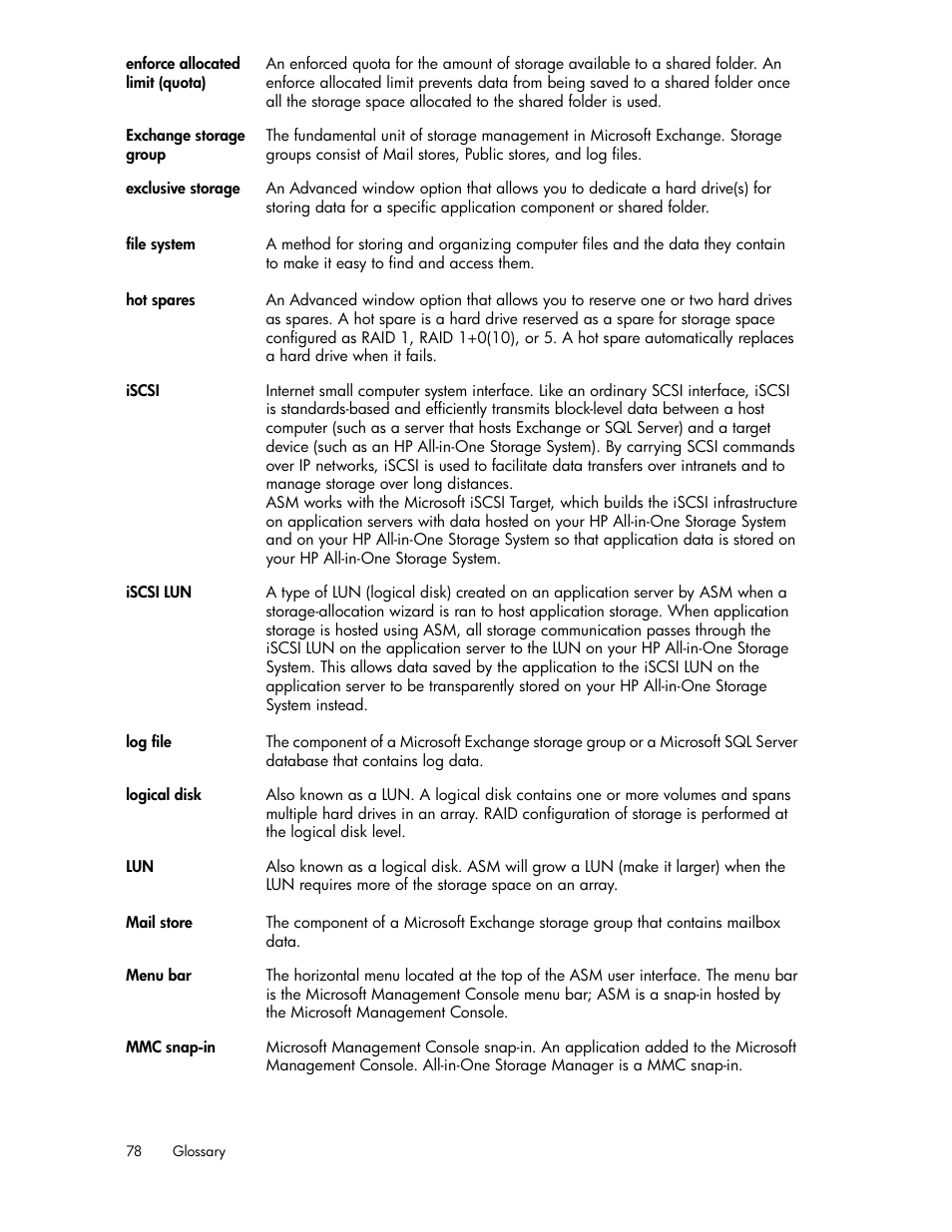 HP StorageWorks All-in-One SB600c Storage Blade User Manual | Page 78 / 80