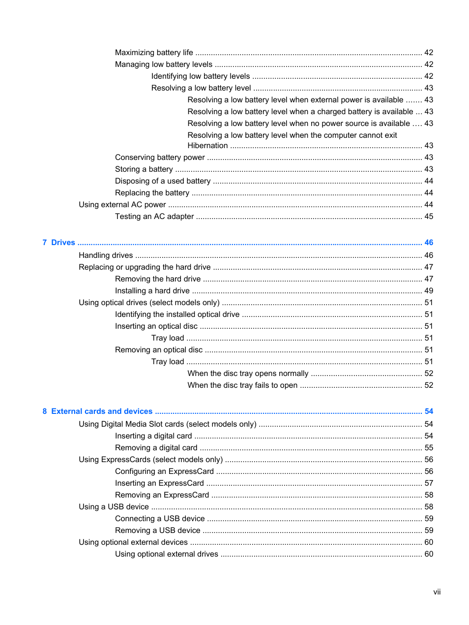 HP ProBook 4330S Notebook-PC User Manual | Page 7 / 100