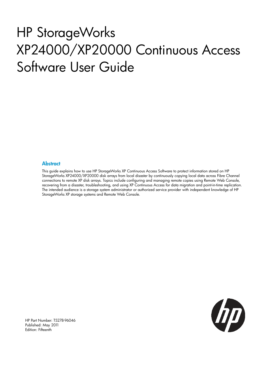 HP StorageWorks XP Remote Web Console Software User Manual | 180 pages