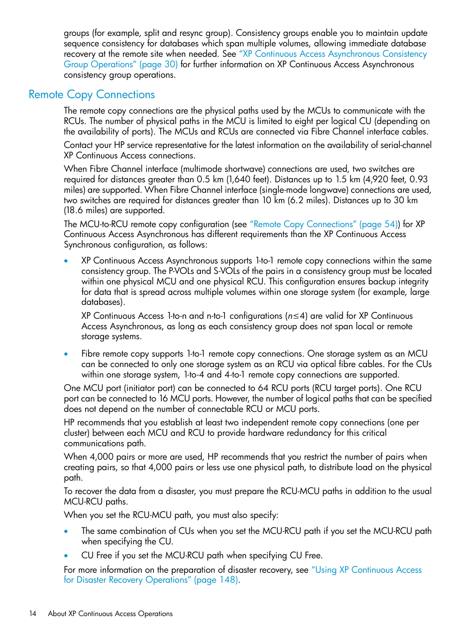 Remote copy connections | HP StorageWorks XP Remote Web Console Software User Manual | Page 14 / 180