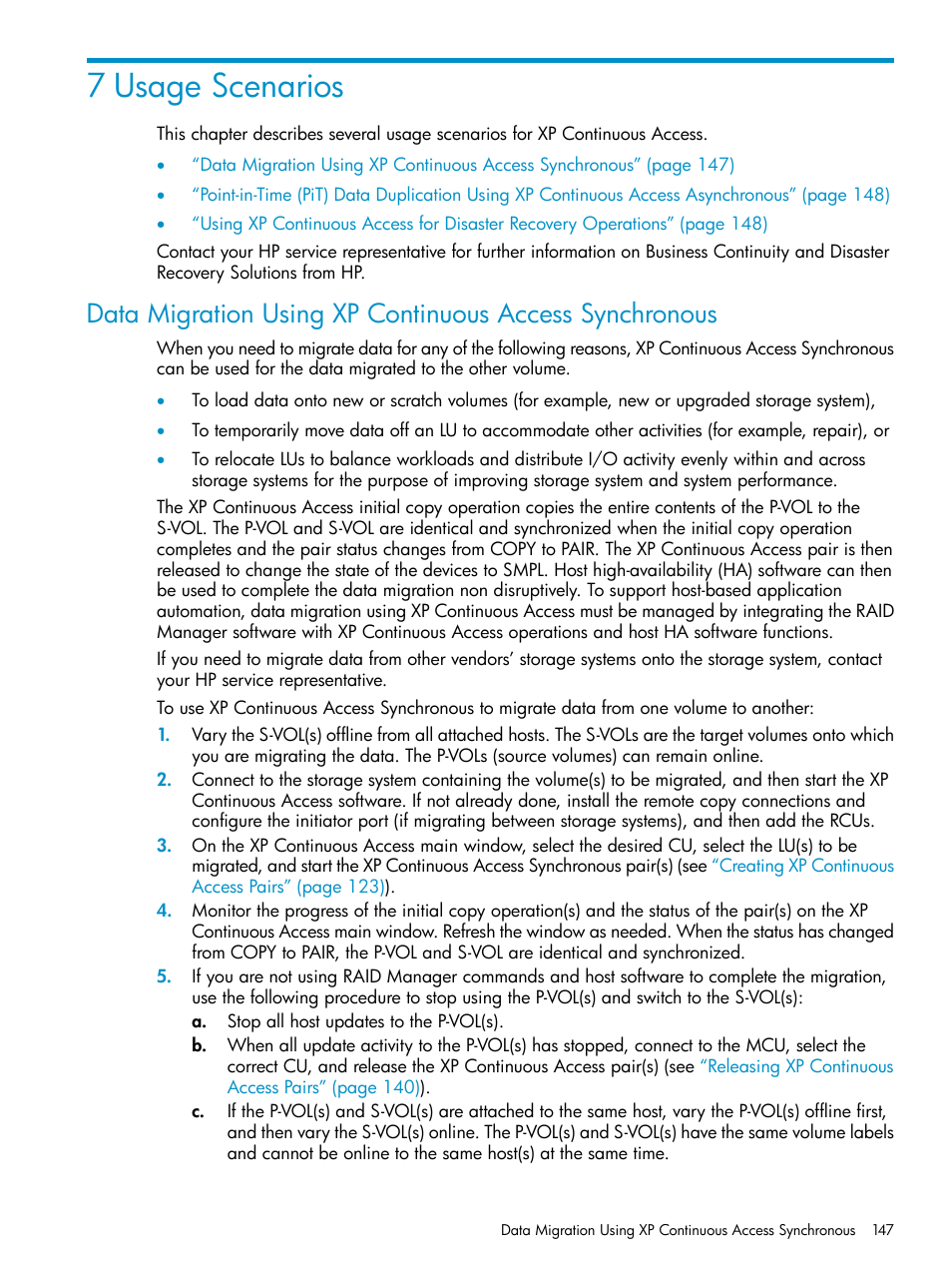 7 usage scenarios, Data | HP StorageWorks XP Remote Web Console Software User Manual | Page 147 / 180