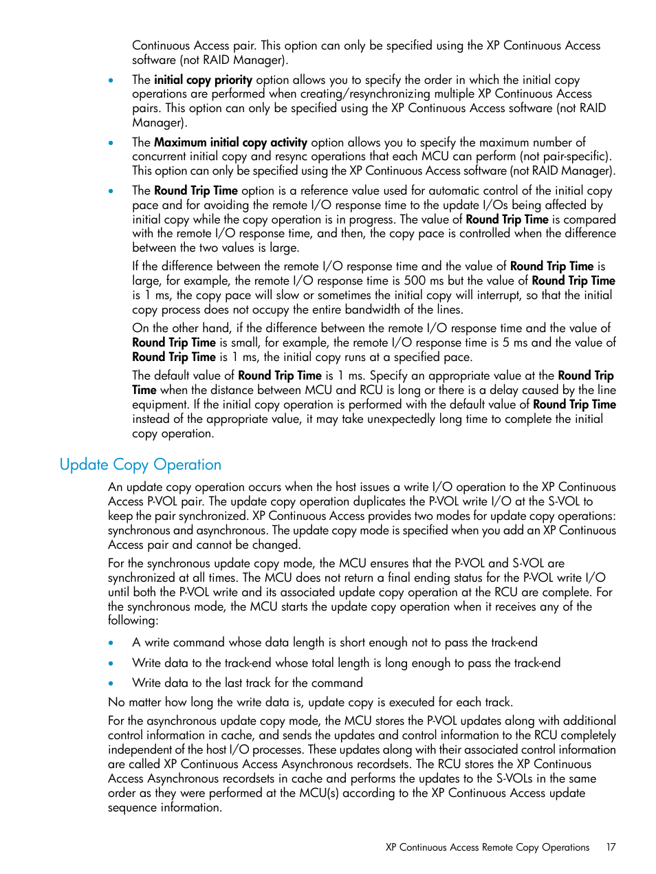 Update copy operation | HP StorageWorks XP Remote Web Console Software User Manual | Page 17 / 180