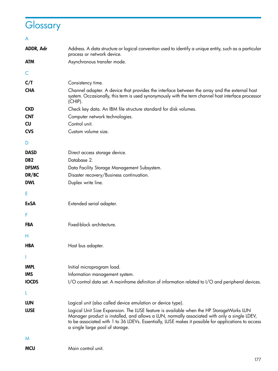 Glossary | HP StorageWorks XP Remote Web Console Software User Manual | Page 177 / 180