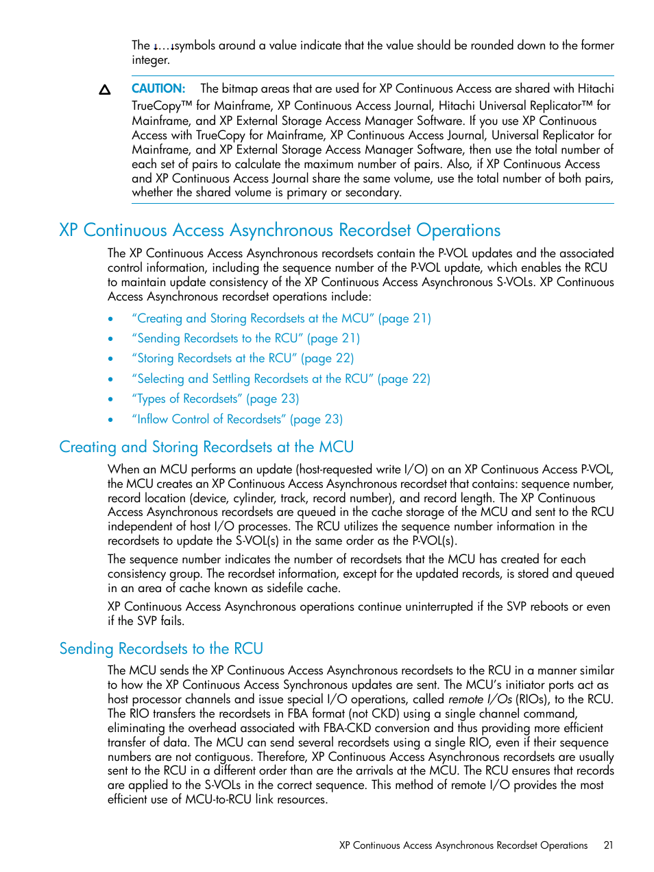 Creating and storing recordsets at the mcu, Sending recordsets to the rcu | HP StorageWorks XP Remote Web Console Software User Manual | Page 21 / 180