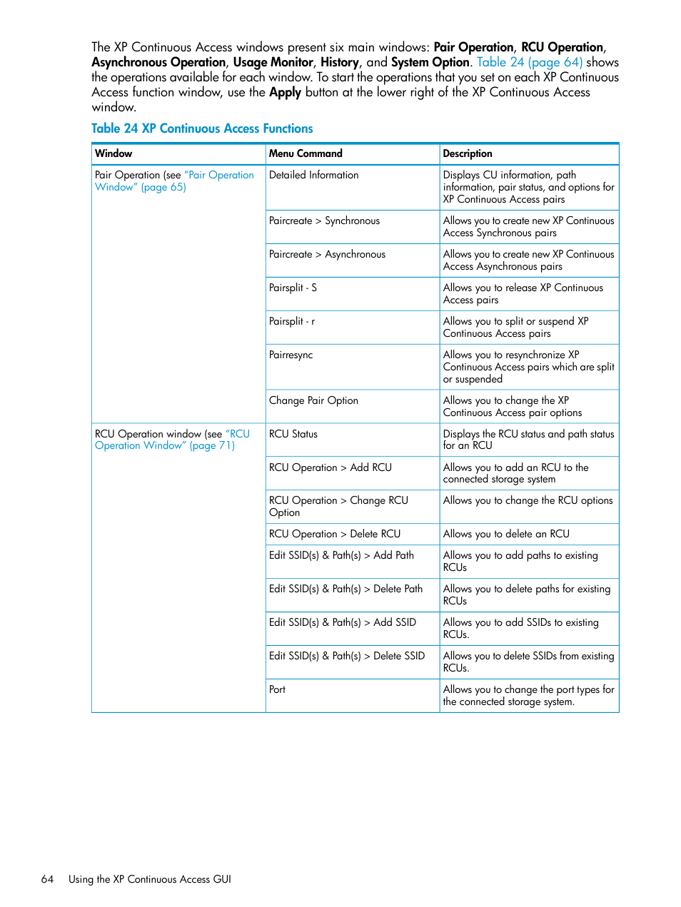 HP StorageWorks XP Remote Web Console Software User Manual | Page 64 / 180